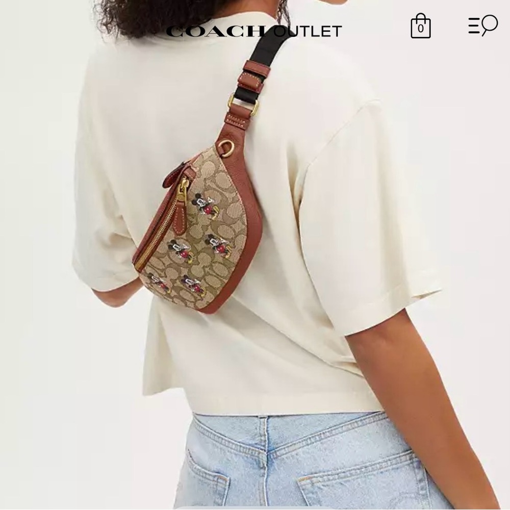 Disney x Coach Tan Mickey Mouse Crossbody Bag